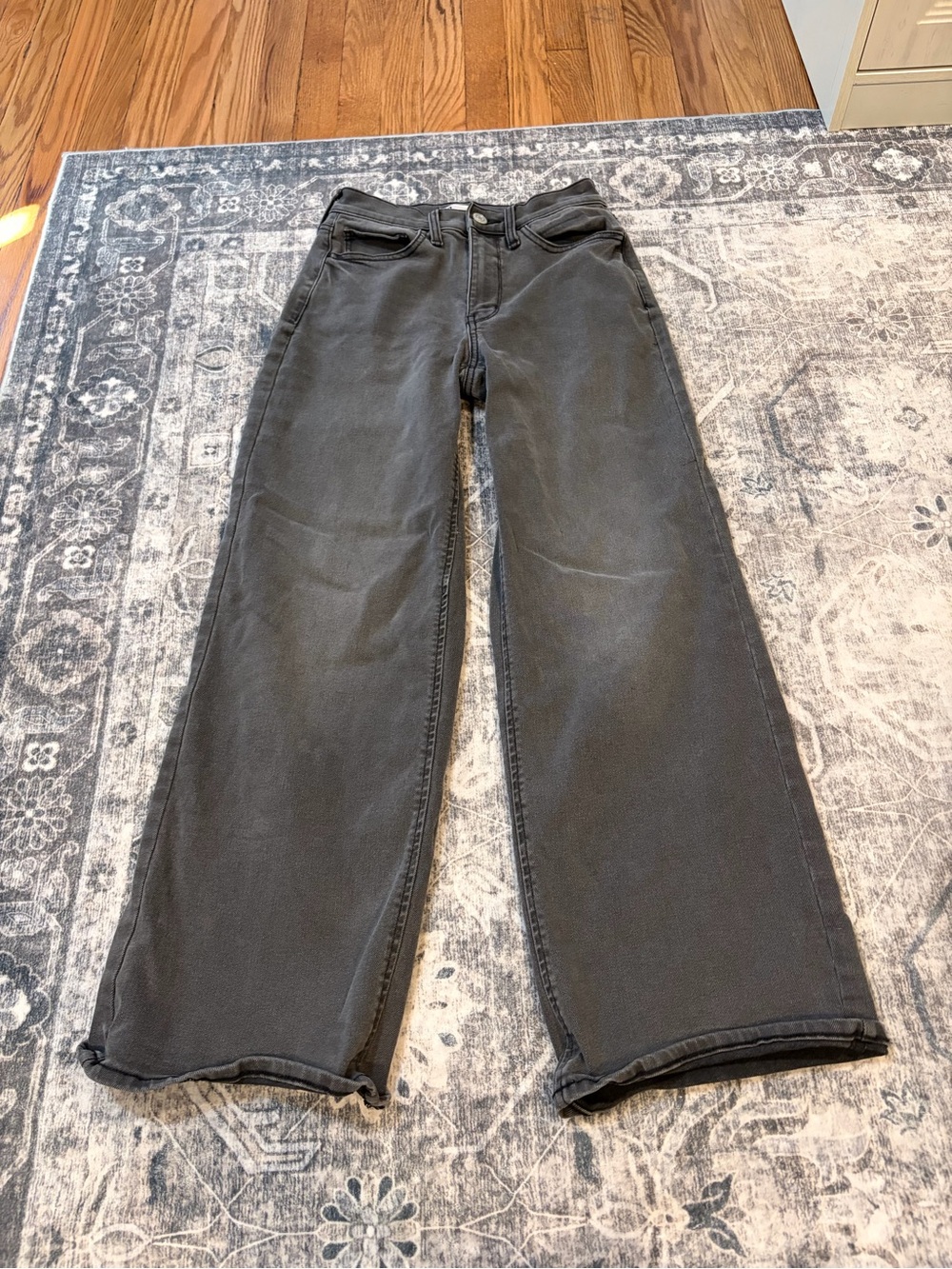 SO Washed Black Wide-Leg High-Rise Jeans